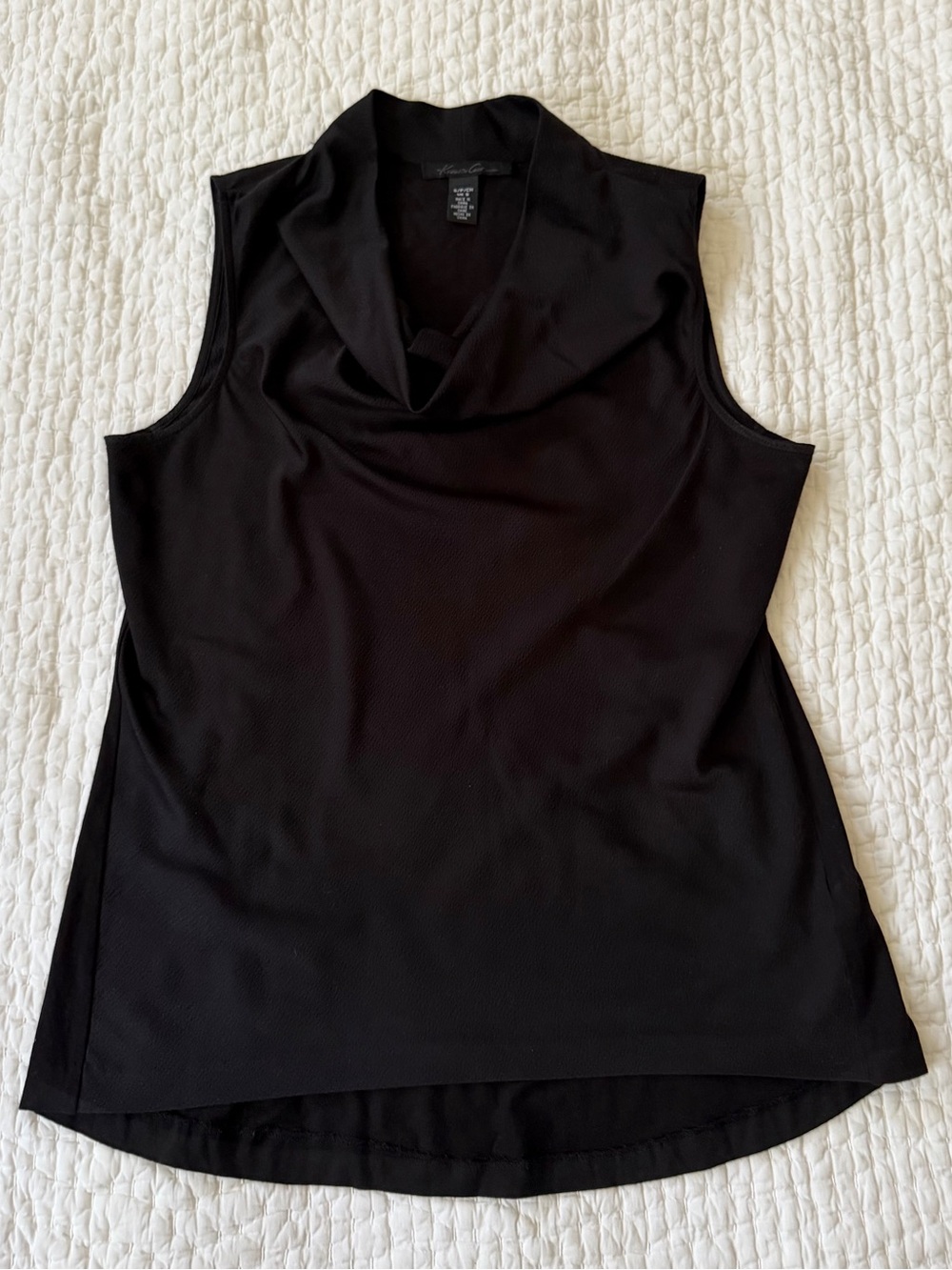 Kenneth Cole New York Black Sleeveless Cowl Neck Tank